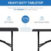 6 Foot Folding Table,Fold-in-Half Plastic Table,Indoor Outdoor Picnic Party Dining Camp Tables,Black
