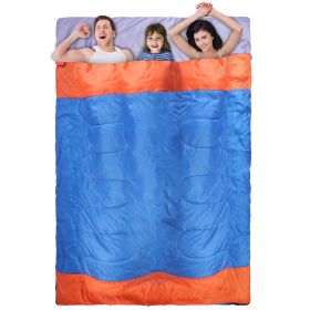 2 People Sleeping Bag for Adult Kids Lightweight Water Resistant Camping Cotton Liner Cold Warm Weather Indoor Outdoor Use 3 Season with Sack for