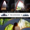5-6 Person Family Tent, Outdoor Camping Tent with Lighting Hook, Carrying Bag for Camping, Hiking and Travelling, Grey