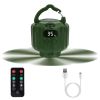 Portable Camping Ceiling LED Fan 5200mAh USB Battery Powered Hanging Tent Lantern Fan Power Bank with 3 Fan Speed 3 Light Brightness Smart Timer Displ