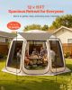 VEVOR Screen House Tent, 12 x 11 ft, 10-12 Person Pop Up Screen Tent with Extended Awning, Portable Screened in Canopy with Carry Bag, Netting Sides