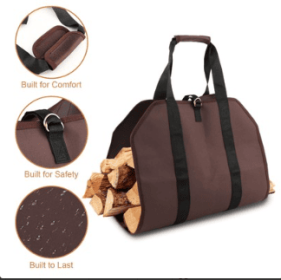 Firewood Carrier Log Tote With Handles For Camping and Fireplace Use (Option: W13522069)