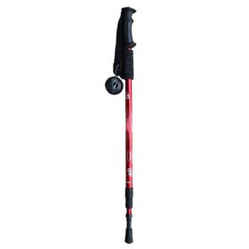 Multifunctional 3-Section Straight Handle Trekking Pole (Type: Walking Sticks, Color: Red)