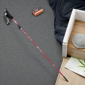 5-Section Collapsible Hiking Poles - Lightweight Trekking Poles with Secure External Lock, Adjustable Length (Color: Red)