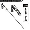 5-Section Collapsible Hiking Poles - Lightweight Trekking Poles with Secure External Lock, Adjustable Length