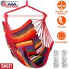 Canvas Hanging Hammock Chair with Wooden Spreader Bar Canvas Hanging Hammock Chair with Wooden Spreader Bar