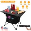 Foldable Aluminum Camping Table with Storage Basket