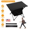 Foldable Aluminum Camping Table with Storage Basket