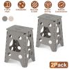 2 Pack Folding Step Stools with Carry Handle and Non-Slip Design