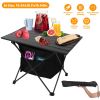 Foldable Aluminum Camping Table with Storage Basket