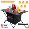 Foldable Aluminum Camping Table with Storage Basket