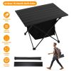 Foldable Aluminum Camping Table with Storage Basket