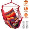 Canvas Hanging Hammock Chair with Wooden Spreader Bar Canvas Hanging Hammock Chair with Wooden Spreader Bar