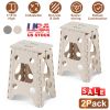 2 Pack Folding Step Stools with Carry Handle and Non-Slip Design
