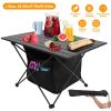 Foldable Aluminum Camping Table with Storage Basket
