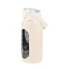 34Oz Glass Water Bottle Sports Water Bottle Motivational Water Bottle Water Intake Tracker Bottle with Straw Time Marker Silicone Sleeve Handle for Gy