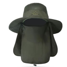 Fishing Bucket Hat Wide Brim Breathable Unisex Hat Sunlight-proof Removable Neck Face Fishing Cap For Fishing Hiking Traveling (Option: FishingBucketHat AGreen)